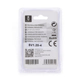 Gabel-Kabelschuhe, isoliert, 20 Stk., 1,25 - 4 mm², 21,7 x 6,4 x 4,3 mm, schwarz.