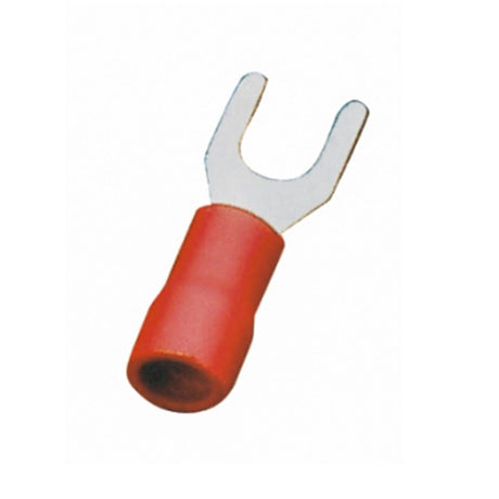 Gabel-Kabelschuhe, isoliert, 20 Stk., 2 - 6 mm², 21,7 x 10,5 x 4,9 mm, rot.
