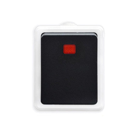 Klingeltaster mit Kontrollleuchte, 10 A, 250 V, IP54, grau.