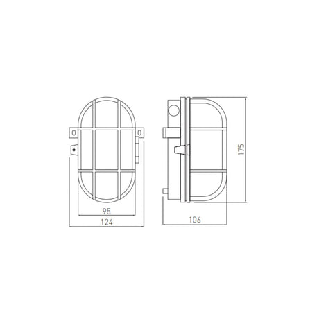 LED Aufbau Deckenleuchte, Kellerleuchte, E27, max. 40W, IP54, Metallgitter, schwarz.