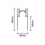 LED-Aufbau-Schienensystem, R35, 3-Phasen, magnetisch, weiß, 1,5 m.