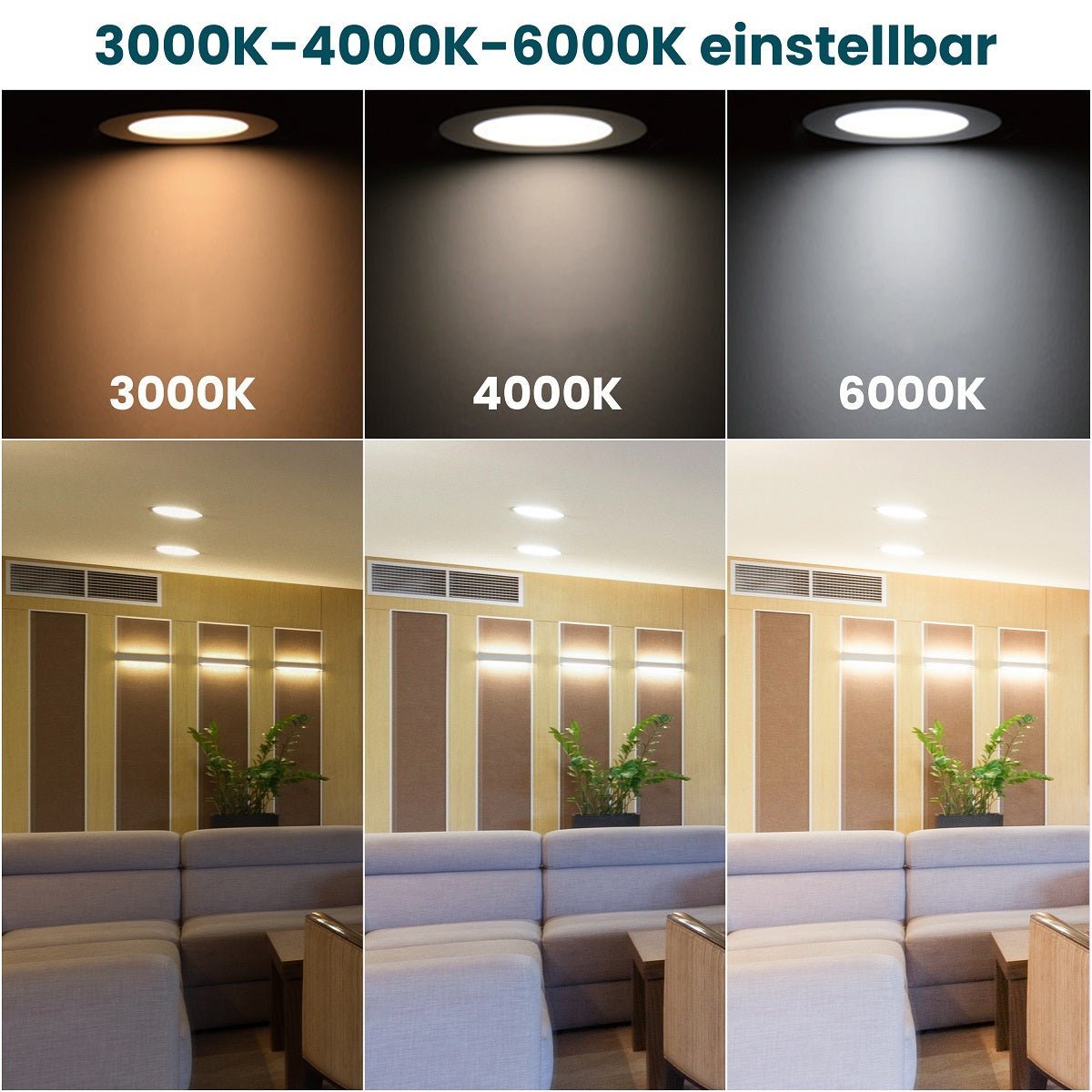 LED CCT Aufbauleuchte, 12W, 1190 lm, ø177x35mm, 3000-4000-6000K einstellbar, mit Diffusor, rund.