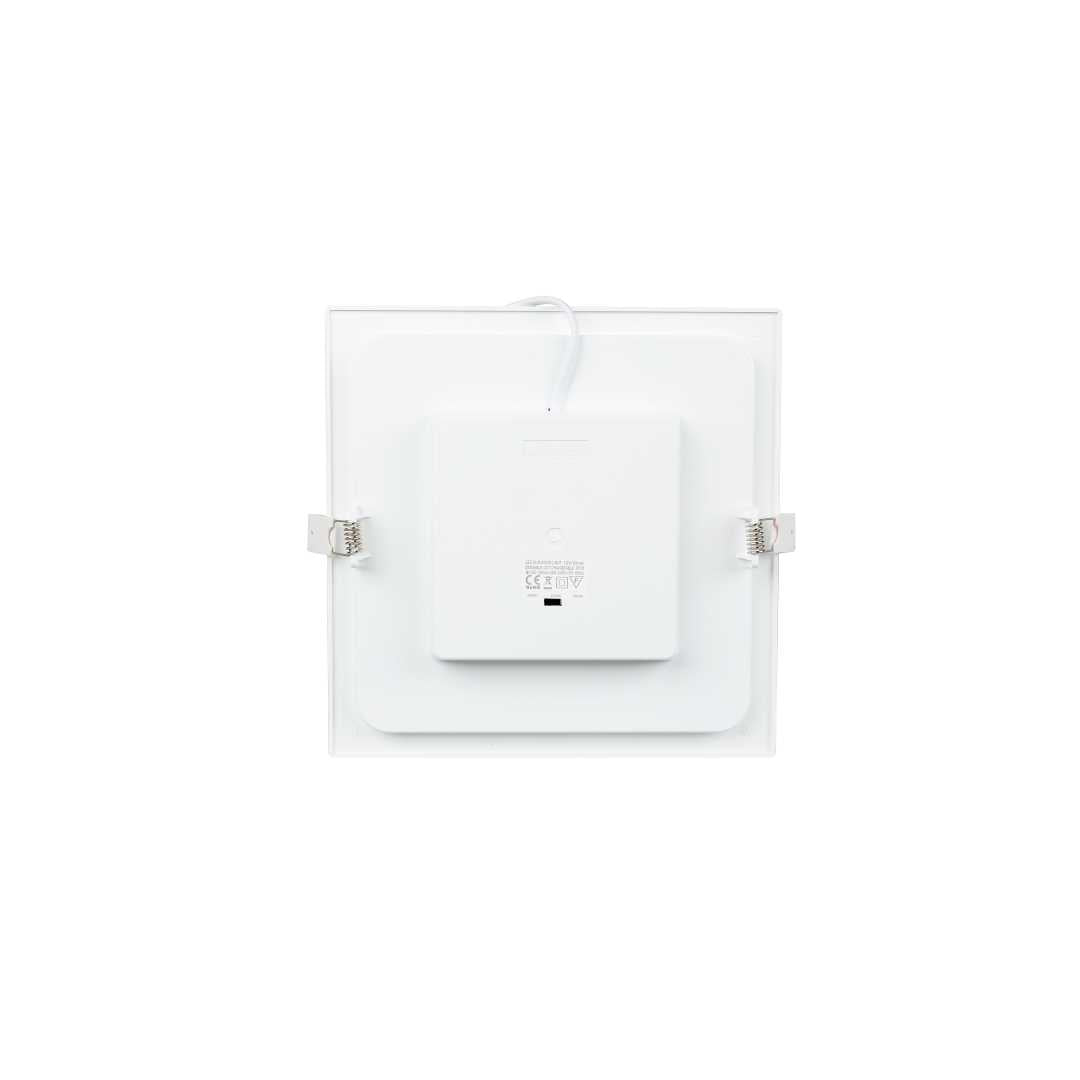 LED CCT Downlight, 12W, 1190 lm, 165x32mm, 3000-4000-6000K einstellbar, mit Diffusor, eckig.