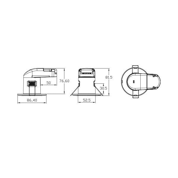 LED-Downlight, 6 W, 540lm, IP65, Feuerbeständig, 2800 K.
