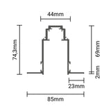 LED-Einbau-Schienensystem, R35, 3-Phasen, magnetisch, weiß, 1 m.