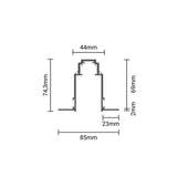 LED-Einbau-Schienensystem, R35, 3-Phasen, magnetisch, weiß, 1,5 m.