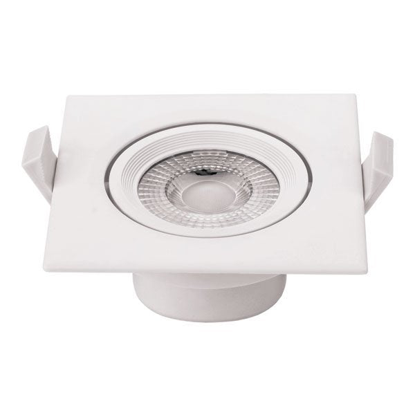 LED-Einbaustrahler, 10W, 750 Lumen, 50°, quadratisch, drehbar, 6000 K (kaltweiß).
