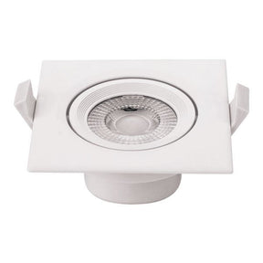 LED-Einbaustrahler, 10W, 750 Lumen, 50°, quadratisch, drehbar, 6000 K (kaltweiß).