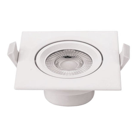 LED-Einbaustrahler, 10W, 750 Lumen, 50°, quadratisch, drehbar, 6000 K (kaltweiß).