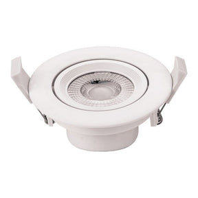 LED-Einbaustrahler, 5W, 375 Lumen, 50°, rund, drehbar, 6000 K (kaltweiß).