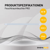 LED Feuchtraumleuchte PRO, 120cm, 36W, 4320lm, 4000K (neutralweiß), IP65, OSRAM-Netzteil, Steckklemme, durchschleifbar.