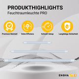 LED Feuchtraumleuchte PRO, 120cm, 36W, 4320lm, 4000K (neutralweiß), IP65, OSRAM-Netzteil, Steckklemme, durchschleifbar.