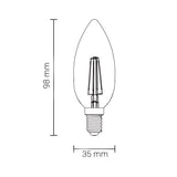 LED-Filament-Leuchtmittel, 4 W, 400 Lumen, E14, 2700K, warmweiß.