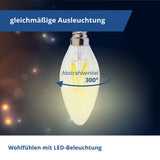 LED Filament Leuchtmittel E14, C35, 4 W, 400 lm, 6000 K | lichttechnik24line.com.