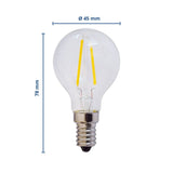 LED Filament Leuchtmittel E14, G45, 4 W, 400 lm, 6000 K.
