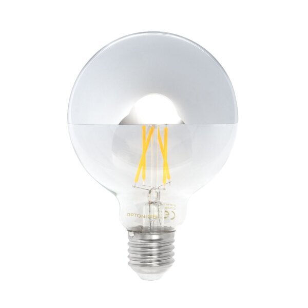 LED-Filament Leuchtmittel, E27, halb-silber,  Ø 95 mm, 7 W, 800 lm, warmweiß | lichttechnik24line.com.