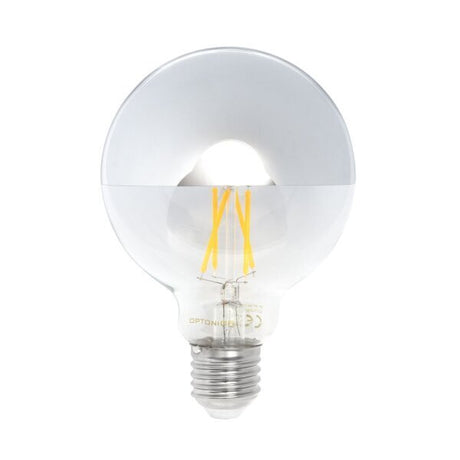 LED-Filament Leuchtmittel, E27, halb-silber,  Ø 95 mm, 7 W, 800 lm, warmweiß | lichttechnik24line.com.