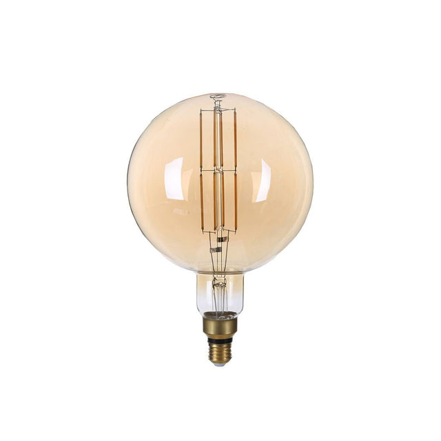 LED Filament Leuchtmittel, Vintage Lampe, G200, gold, E27, groß, Ø 200 mm, 8 W, 810 lm, dimmbar.
