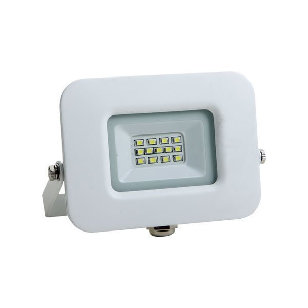 LED-Fluter, 10 W, 850 lm, slim, weiß, IP65, 6000K (kaltweiß).
