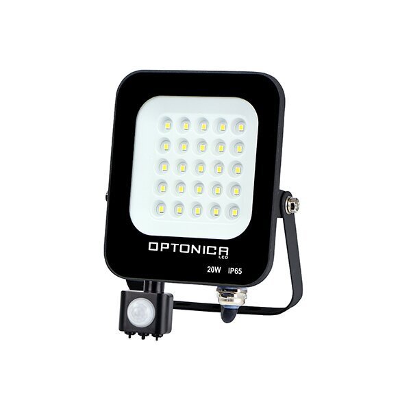 LED-Fluter, 20 W, 2700 K, IP65, Bewegungsmelder, schwarz.