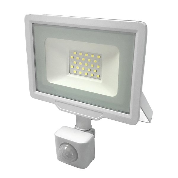 LED-Fluter, 20 W, 6000 K, IP65, Bewegungsmelder.