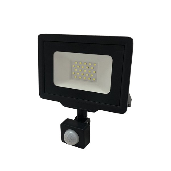 LED-Fluter, 20 W, 6000 K, IP65, Bewegungsmelder.