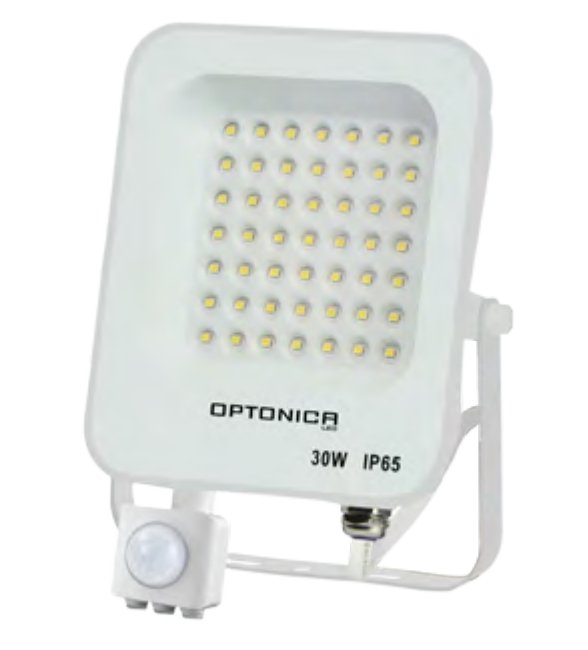 LED-Fluter, 30 W, 2700 K, IP65, Bewegungsmelder.