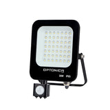 LED-Fluter, 30 W, 4500 K, IP65, Bewegungsmelder, schwarz.