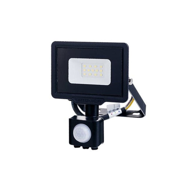 LED-Fluter mit PIR-Sensor, 10 W, 800 lm, 2700 K, IP65, schwarz.