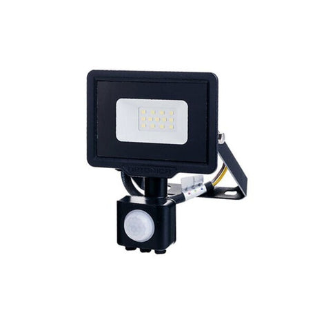 LED-Fluter mit PIR-Sensor, 10 W, 800 lm, 4500 K, IP65, schwarz.