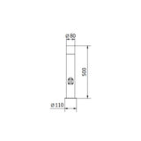 LED Gartenleuchte E27 mit Steckdose, Wegeleuchte, 50 cm Säule, IP44, graphit.