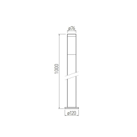 LED Gartenleuchte E27, Wegeleuchte, 100 cm Säule, IP44, Edelstahloptik.