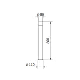 LED Gartenleuchte E27 mit Steckdose, Wegeleuchte, 50 cm Säule, IP44, graphit.