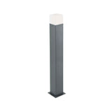 LED Gartenleuchte E27 mit Steckdose, Wegeleuchte, 50 cm Säule, IP44, graphit.
