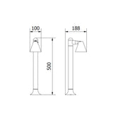 LED Gartenleuchte GU10, Wegeleuchte, 50 cm Säule, IP44, schwarz.