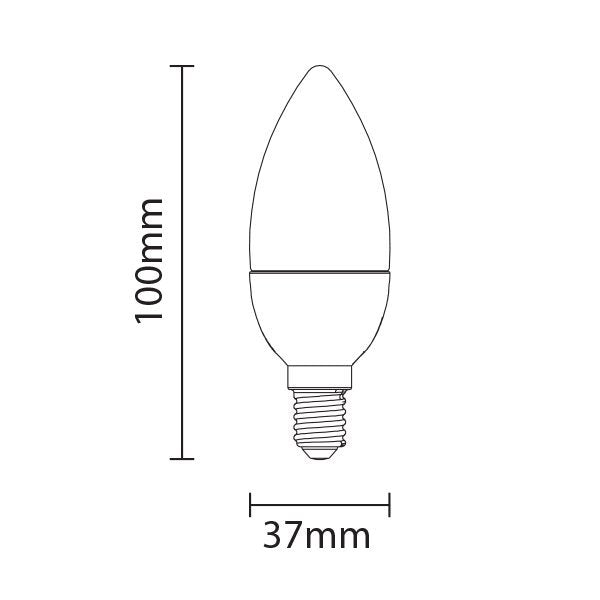 LED-Leuchtmittel, E14, 6W, 480lm, 4500K, Kerze.