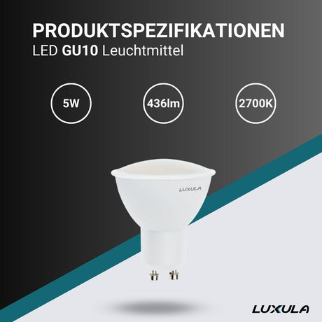 LED Leuchtmittel GU10, MR16, 5W, 436lm, 2700K.