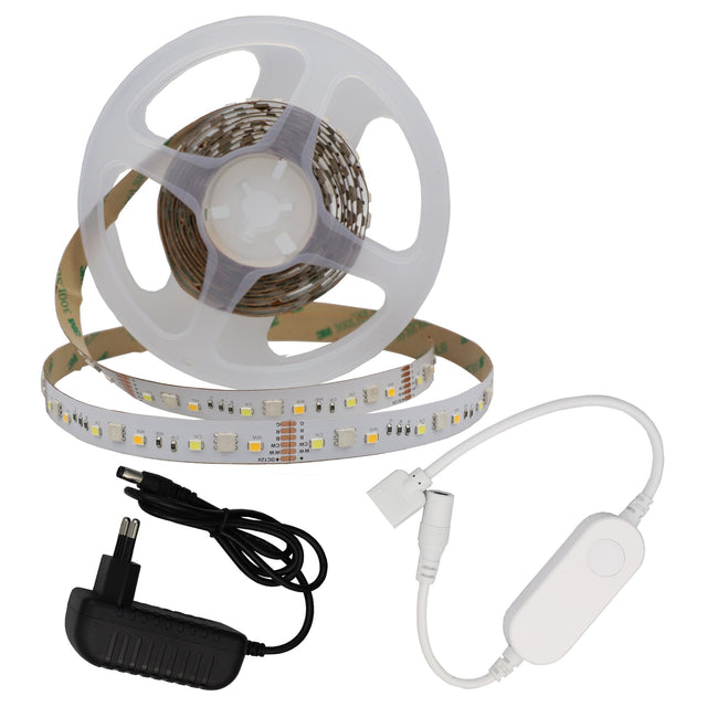 LED-Leuchtstreifen Set, RGBWW, 12 V, 5050 + 2835, Netzteil + ALEXA + GOOGLE Home, 2 m.