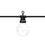 LED-Lichterkette, 10er, transparente Bulbs, warmweiß, 8 m.