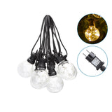 LED-Lichterkette, 10er, transparente Bulbs, warmweiß, 8 m.