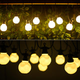 LED-Lichterkette, 10er, weiße Bulbs, warmweiß, 8 m.