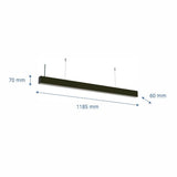 LED-Linear Büro-/Tresenleuchte, erweiterbar 40 W, 4000 K, schwarz.