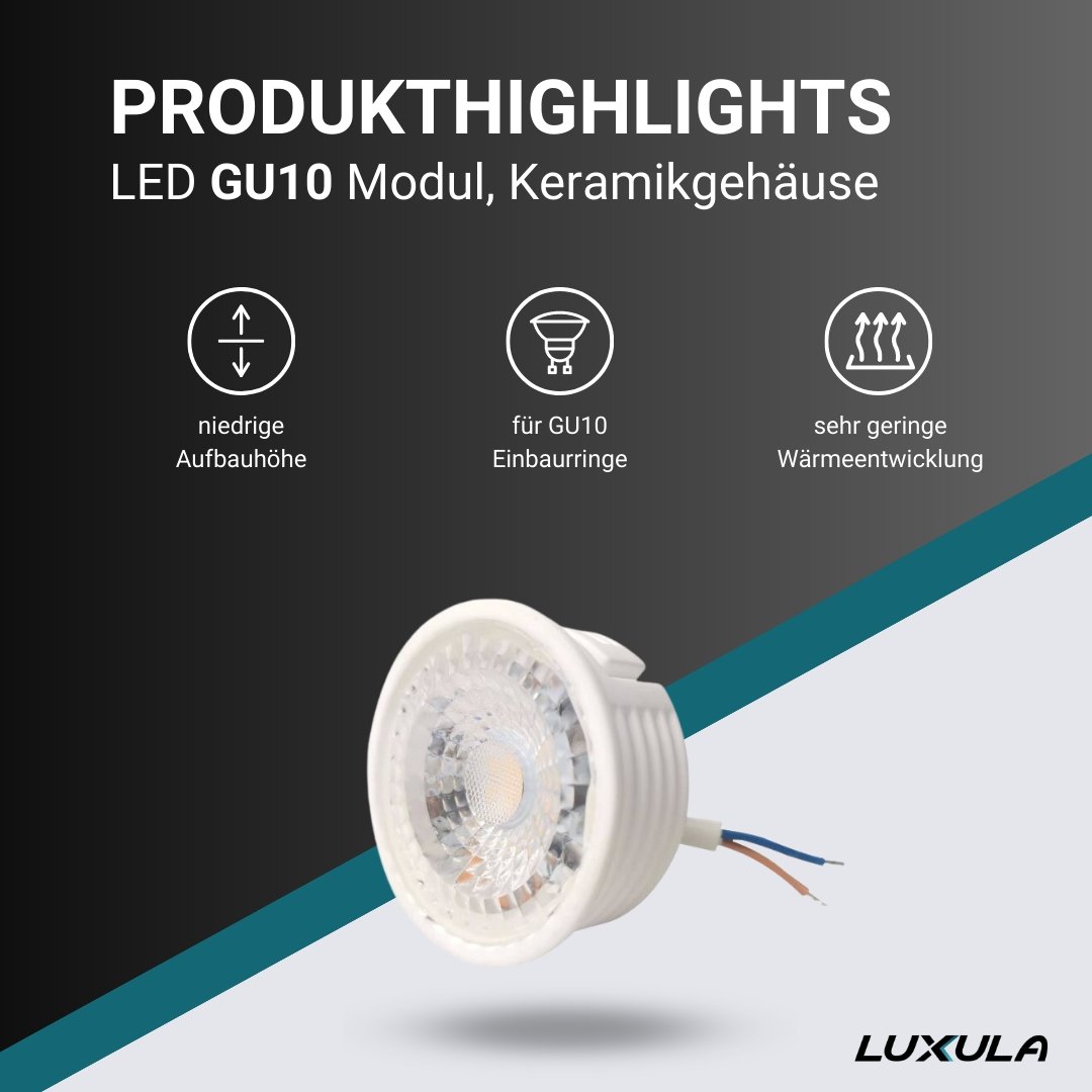 LED Modul, 5W, 435lm, 2700K, 38°, Keramikgehäuse, 20mm Aufbauhöhe.