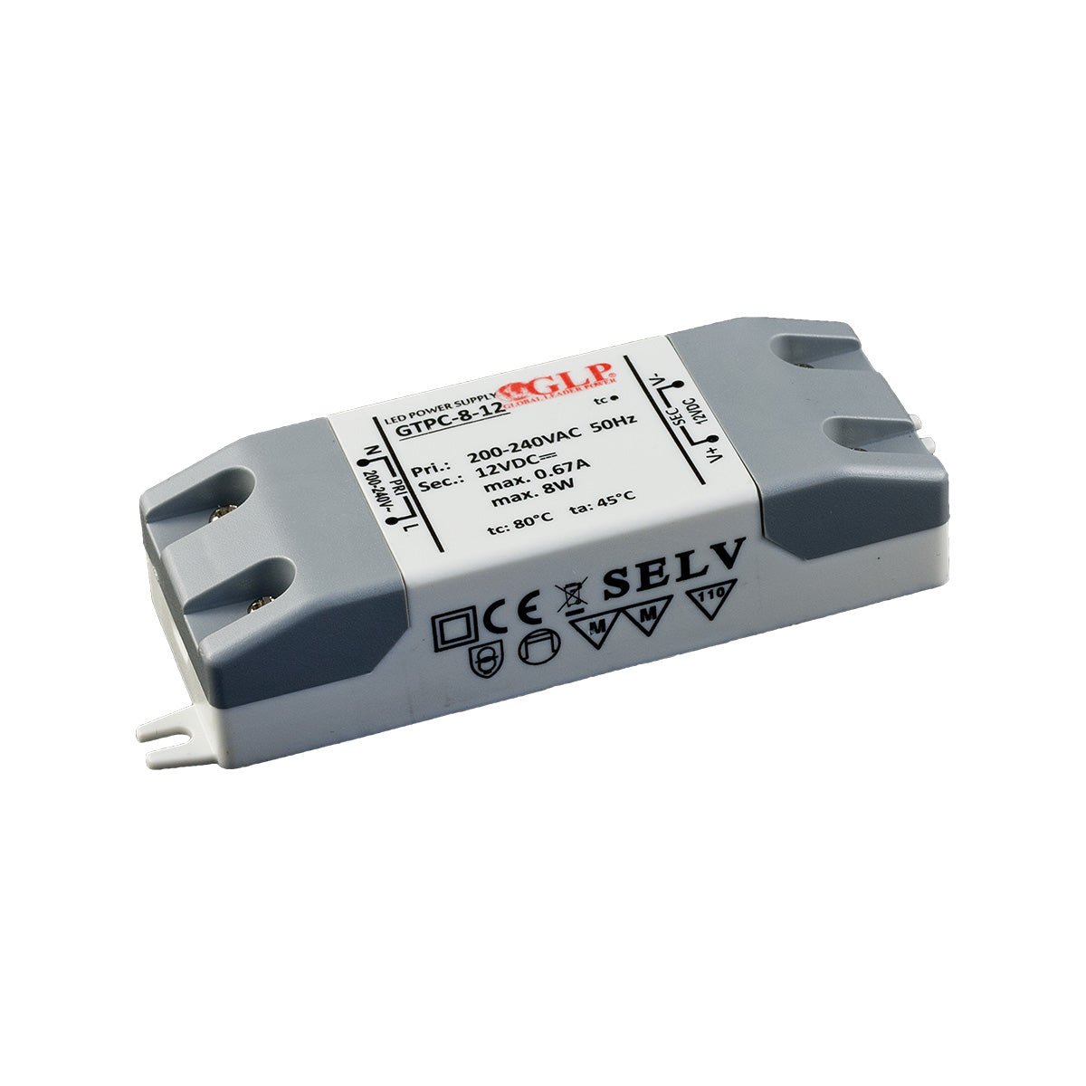 LED-Netzteil, 8,04 W, 12 V DC, 0,67 A.