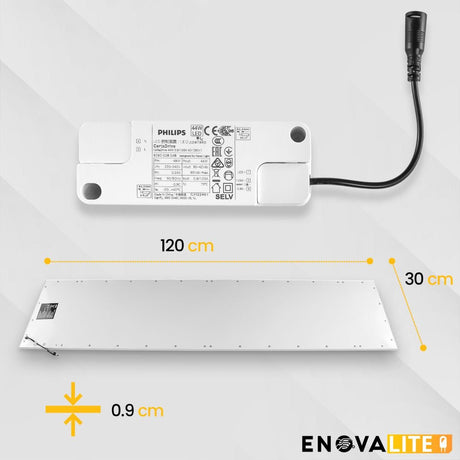 LED Panel, 120x30 cm, 36 W, 3600 lm, 4000 K, Philips Driver.