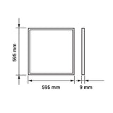 LED-Panel, 60x60 cm, 40 W, 4800 lm, UGR19, 2800 K.