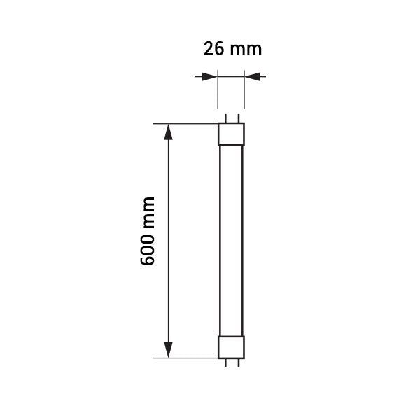 LED-Röhre, 60cm, 9W, 270°, 230V, 900 Lumen, 4000K (neutralweiß).