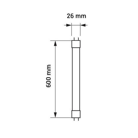 LED-Röhre, 60cm, 9W, 270°, 230V, 900 Lumen, 4000K (neutralweiß).