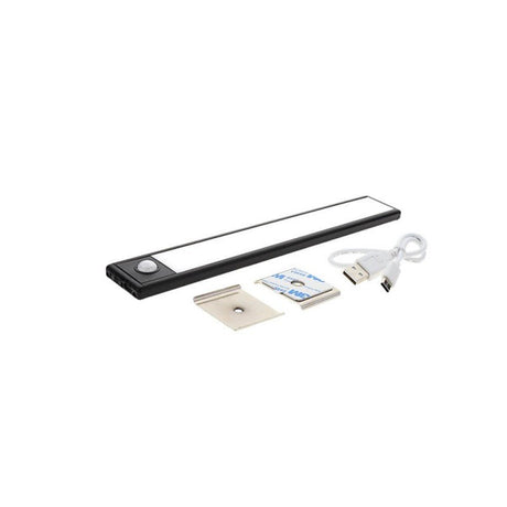 LED Schrankleuchte mit Bewegungsmelder, 1,5 W, 24 cm, 100 lm, 3000 K (warmweiß), schwarz.