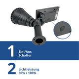 LED Solar-Gartenspot, mit Spieß, 1,5 W, 3000 K.